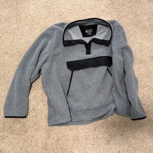 Carhartt Fleece Anorak Workwear Relaxed Fit Grey 1/4 Snap Pullover Jacket 3X